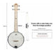 Aklot Banjo Ukulele Concierto 23 Pulgadas Remo Drumhead Open 1