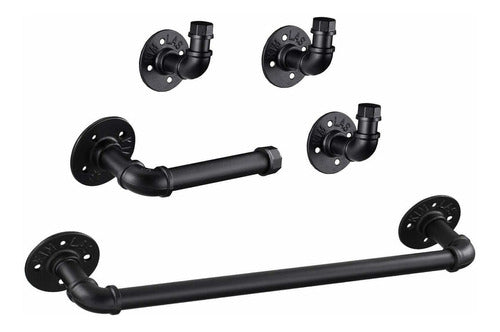 Set De 5 Accesorios Para Baño Industrial Elibbren -8gfbm5pd 0