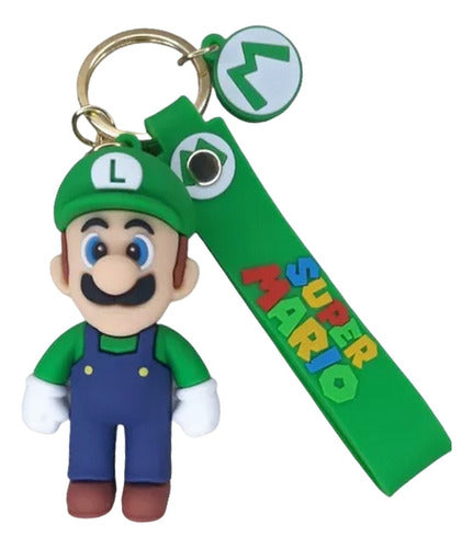 Set of 3 Super Mario Bros Luigi Peach Princess 3D Rubber Keychains Combo 2