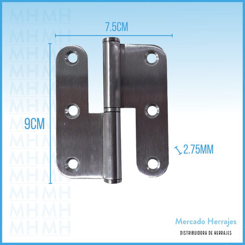 Bronzen Pomela Hinge Stainless Steel 90x75x2.75mm 5