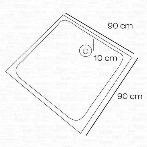 FIBGE Receptacle Shower Plate To Embed Square 90x90 Fiberglass Bathroom Cm 2