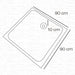 FIBGE Receptacle Shower Plate To Embed Square 90x90 Fiberglass Bathroom Cm 2