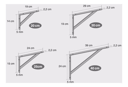Bracket Shelf Support Bracket for Semi Line Shelves 25cm 1