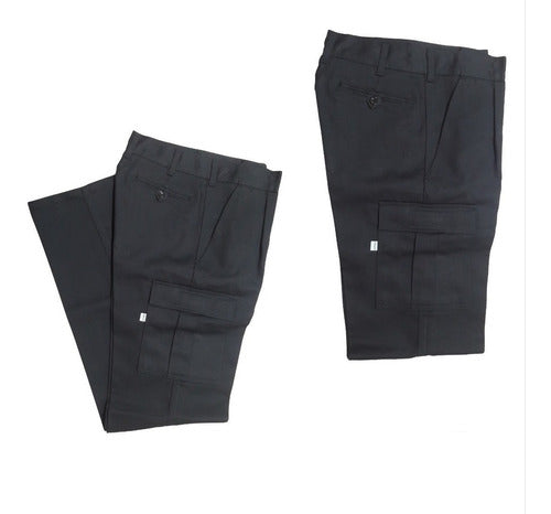OMBU Black Work Cargo Pants with Cellphone Pocket 1