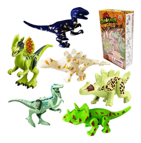5 Dinosaur 3D Building Blocks Toy Set in Box 0