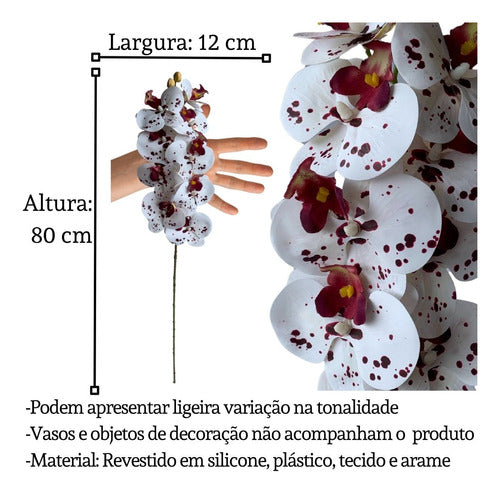 15x Haste 3d Orquidea Mesclada De Luxo 80 Cm P/ Vaso De Luxo 1