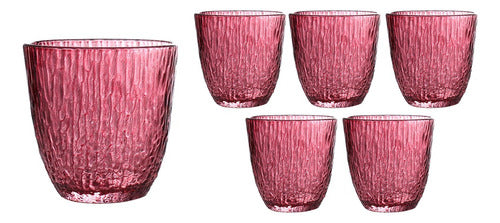 Qianli Vintage Textured Glass Tumblers - Choose Your Color (Set of 6) 2