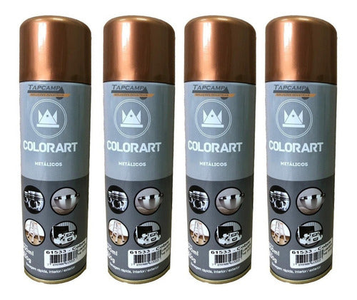 04 Tinta Spray Metálica Cobre Artesanato Decoração Metal 0