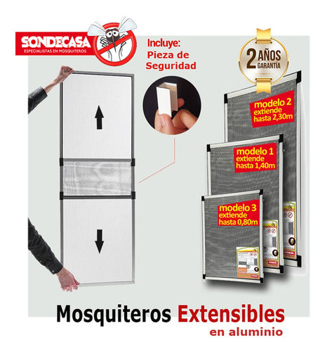 Sondecasa Mosquitero Extensible 50x75, Extends Up to 1.40m 1