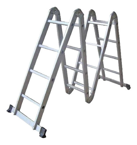Multipurpose 4x4 Aluminum Foldable 16-Step Ladder Up to 4.75m 0