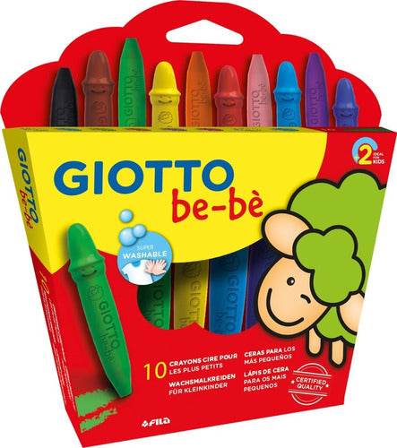 Giotto Crayones Bebe *10 Colores No Toxicos Lavable V Crespo 0