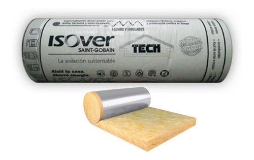 Isover Tech Silver Glass Wool Roll 20m2 with Aluminum Foil 0