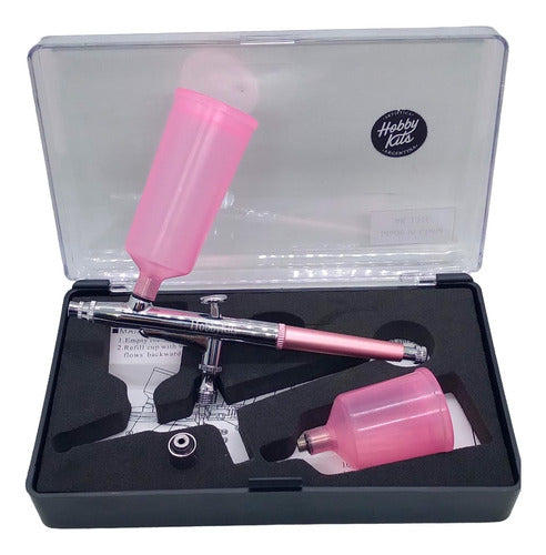 Hobbykits Aerógrafo Doble Acción Rosa Para Colorantes Holi Cake 1