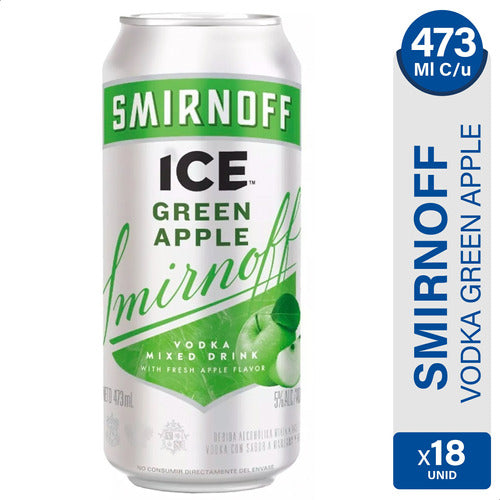 Vodka Smirnoff Ice Green Apple Lata Pack X18 - 01mercado 0