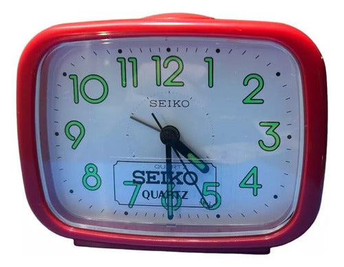 Seiko Silent Electro Vintage Square Alarm Clock QXK635RN 0