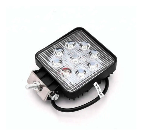 MS LED Light Kit 2 Square 9 Leds Auto 4x4 Truck Agro Off Road 12v 24v 6