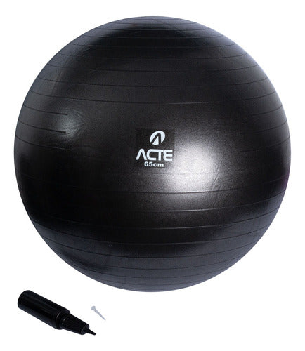 Bola De Pilates Ginastica Gym Ball T9 65cm Preta Acte Sports 1