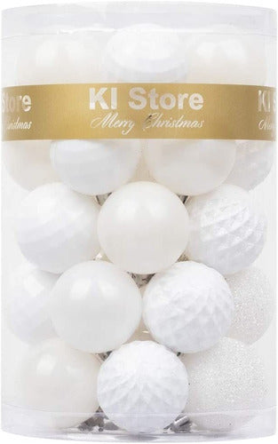 KI Store Set of 34 Christmas Balls - White 0