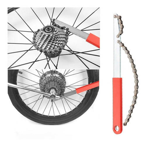 Llave Extractora De Piñon Con Cadena Para Bicicleta C/mango 1