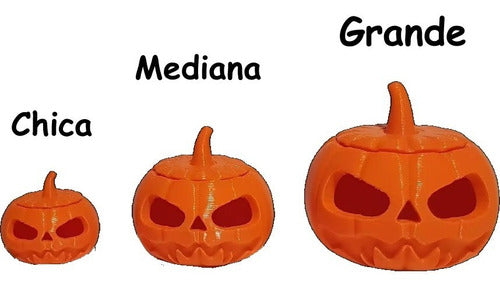 Calabaza Caramelera Halloween Chica Plastica Golosinas 3d 1