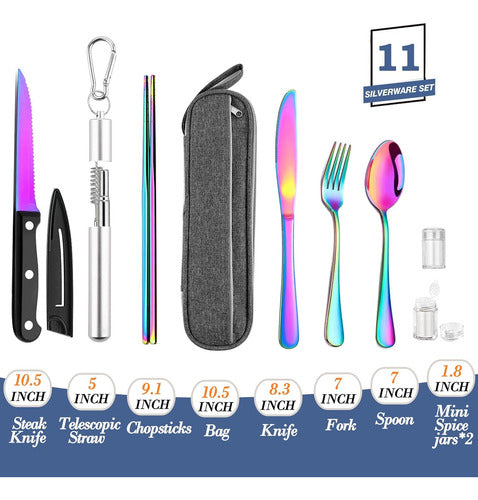 Hommaly Reusable Stainless Steel Travel Utensils Set with Case 1