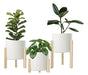 Eggys Nordic Planters with Wooden Legs X 3 0