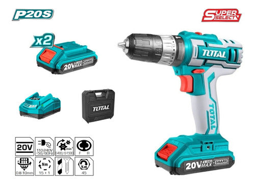 Total Cordless Drill Screwdriver - Circular Saw and Jigsaw Kit 20V 1