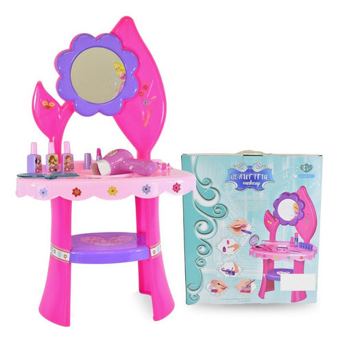 Juego De Tocador Infantil Con Espejo Y Sonido Flor 0