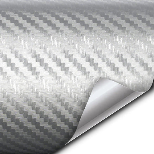 VViViD 3D Carbon Fiber Vinyl 46cm X 1.5m - Silver 0