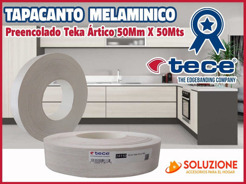 Tece Filo Melaminico Preencolado Teka Artico 50mm X 50metros 1