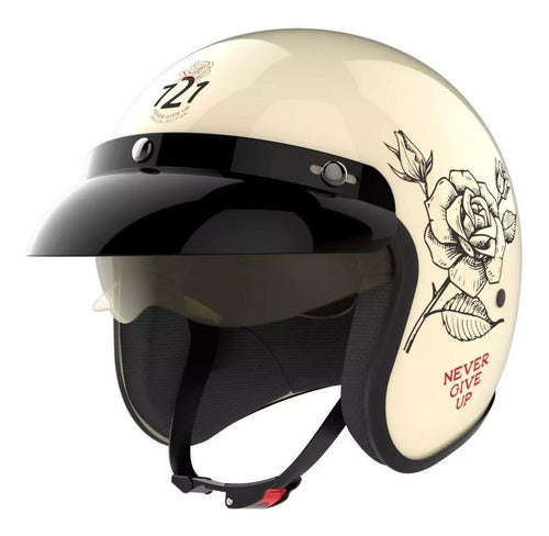 HAWK 721 Open Face Helmet + First Skin Sti Moto Gloves 1