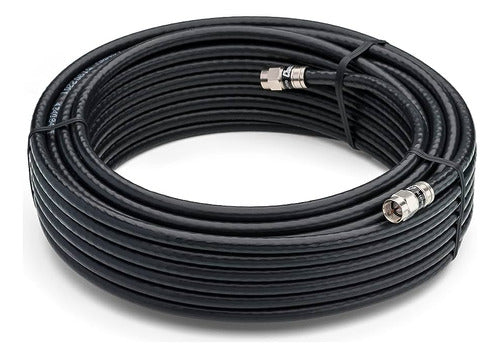 Megapro Cable Coaxial 35 Mts RG-6 C/ Fichas Compresion Profesional HD 0