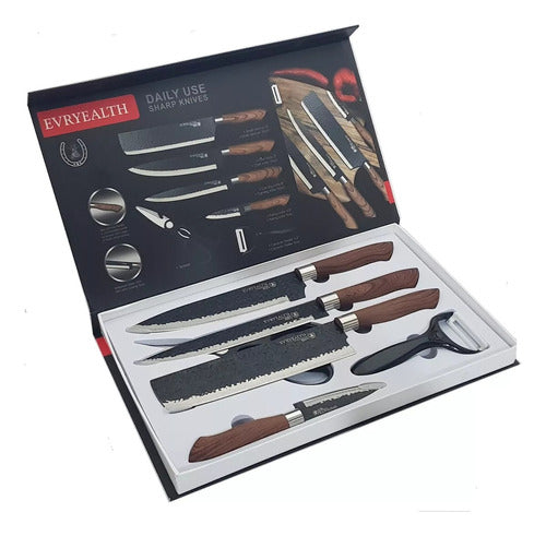 Evrywealth Chef Kitchen Knife Set 6 Pcs Stainless Steel Non-Stick 0