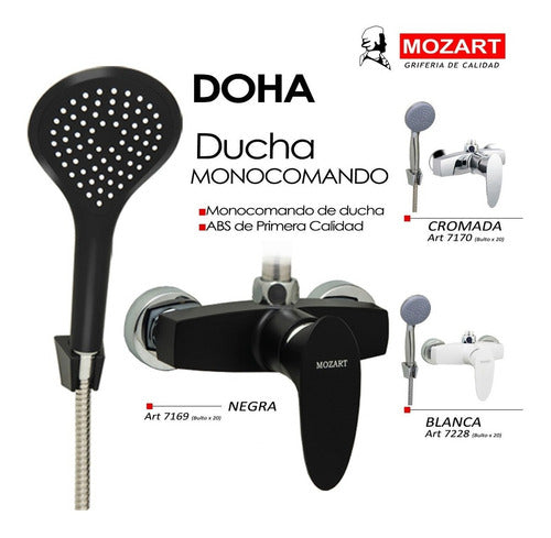 Ducha Monocomando Sin Transferencia Doha Cromada Abs Mozart 4