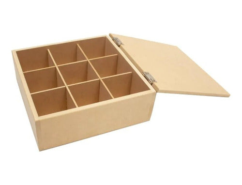 Puntitos Carpintería Tea Box With 12 Divisions 30x23x9.5 MDF 1