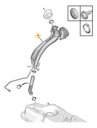 Peugeot Tubo Llenado Combustible Citroen Berlingo 1.6 0