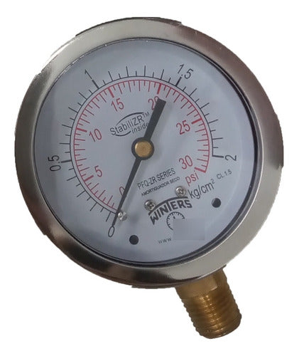 Manometro - Dial 4 - 1/2 Bspt - 0-14kg/cm2/psi - C/glicerina 0