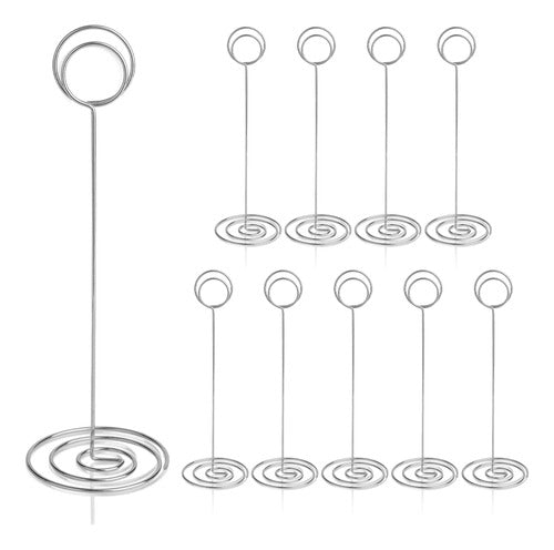 Soporte Homwanna Plateado P/ Numeros De Mesa Tarjetas 0