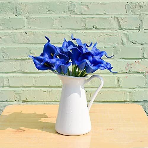 20 Blue Artificial Calla Lily Flowers Mandys Latex 35cm 4