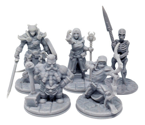 3DPrintedMinis Kit 10 Miniatures Role (3D Printed in Resin) - Height 4cm 0