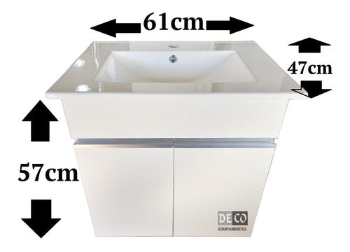 Bacha Loza , Mueble Aereo  61x46 Tirador Aluminio 1