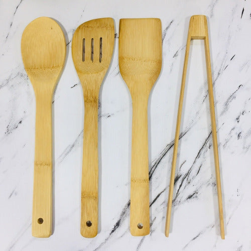 Set of 4 Bamboo Handle Wood Utensils by Pettish Online 1
