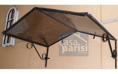 Aluminum Canopy Roof for Doors and Windows with Polycarbonate Roof Two Waters 1.50m 1