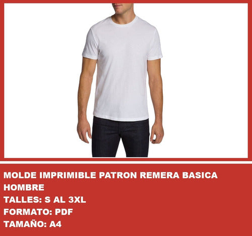 Molde Imprimible Molde Imprimible Patron Remera Basica Hombre Promo 2x1 1