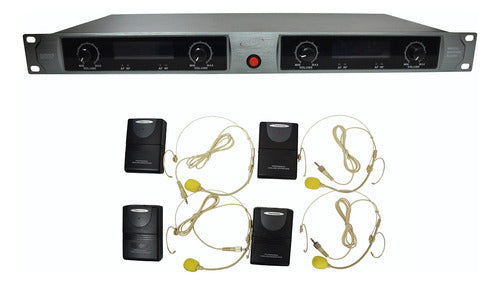 GCM PRO Kit 4 Micrófonos De Vincha G9001-K UHF 0