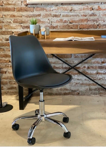 Generic Eames Tulip Office Chair, Swivel Chrome Adjustable 5