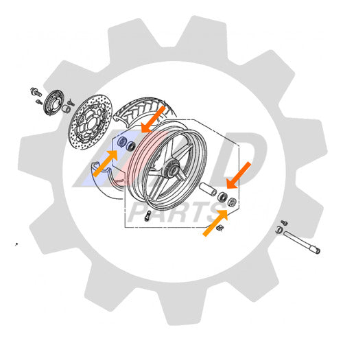 Rolamentos Roda Dianteira Suzuki Bandit 650 2007-2016 Kit 1