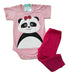 Baby Panda Bear Set - Pink Bodysuit and Pants 1