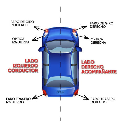 FAL Tercer Faro Luz Stop Para V W Santana Fal 1