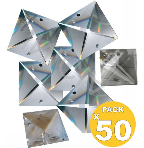 Square Crystal Pendant 50 Units Clear 0